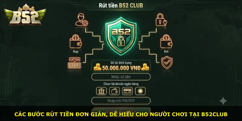 Các bước rút tiền đơn giản, dễ hiểu cho người chơi tại B52Club