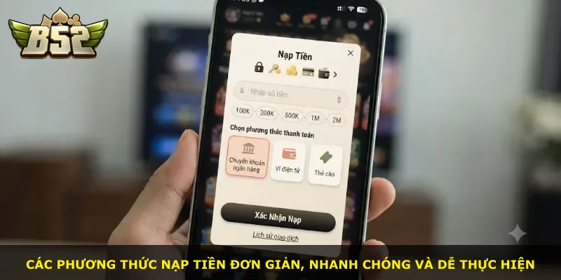 Các phương thức nạp tiền đơn giản, nhanh chóng và dễ thực hiện