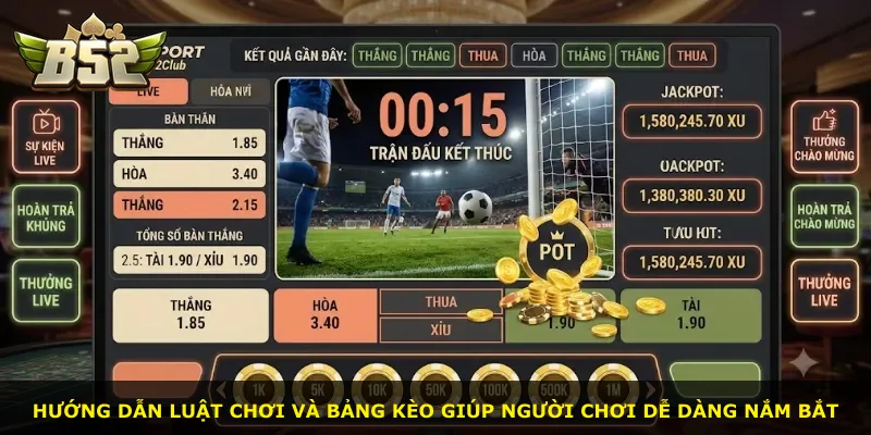 Hướng dẫn luật chơi và bảng kèo giúp người chơi dễ dàng nắm bắt