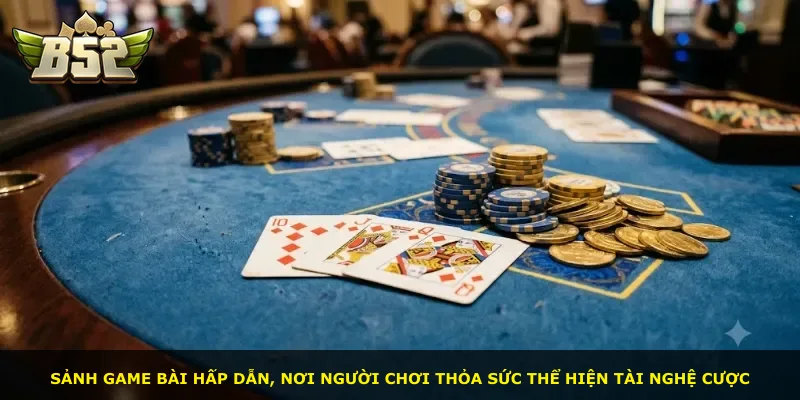 Sảnh game bài hấp dẫn, nơi người chơi thỏa sức thể hiện tài nghệ cược