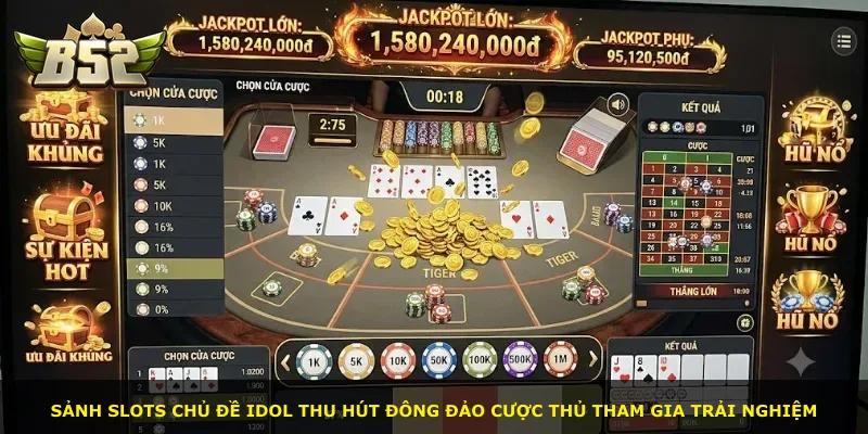 Sảnh slots chủ đề idol thu hút đông đảo cược thủ tham gia trải nghiệm