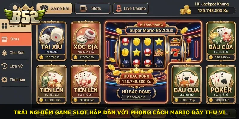 Trải nghiệm game slot hấp dẫn với phong cách Mario đầy thú vị